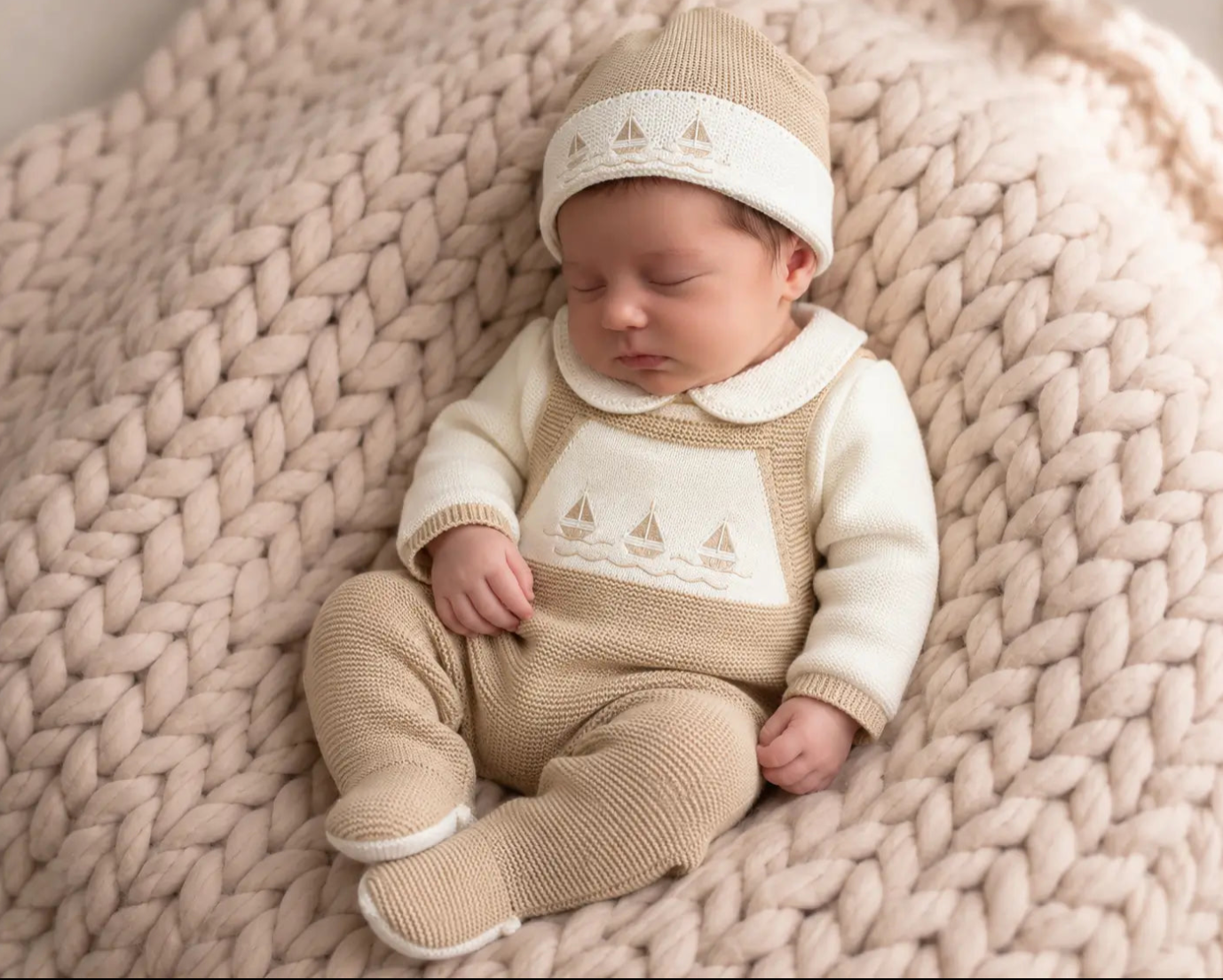 Barquito gorro Three Piece Knitted
