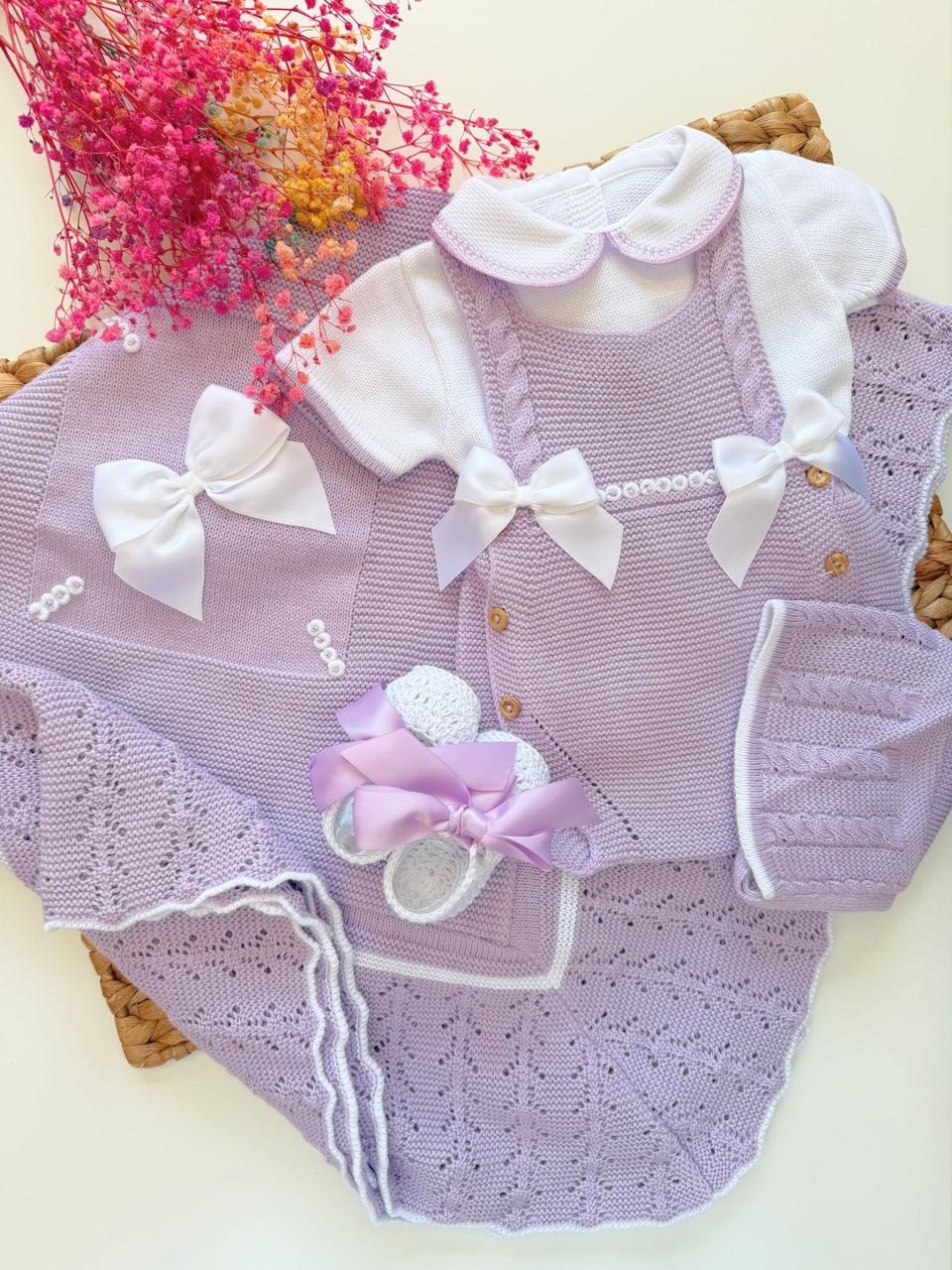 Paula 4 Piece Knitted Outfit and blanket