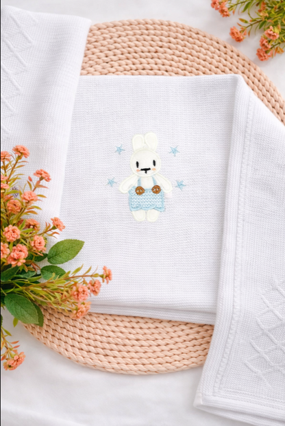 Rabbit Knitted Blanket