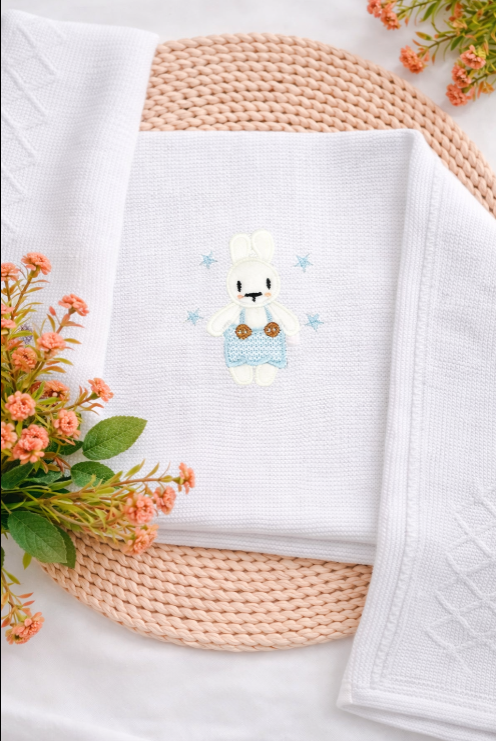 Rabbit Knitted Blanket