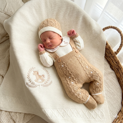 set Little Horse Three Piece Knitted and blanket