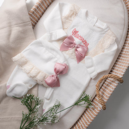 set salma knitted outfit and blanket