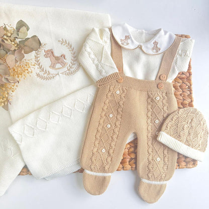 set Little Horse Three Piece Knitted and blanket