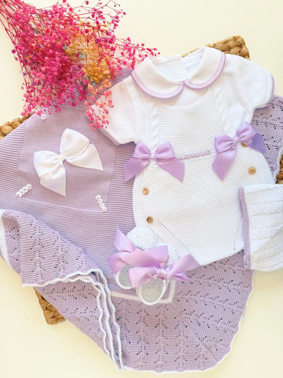 Paula 4 Piece Knitted Outfit and blanket